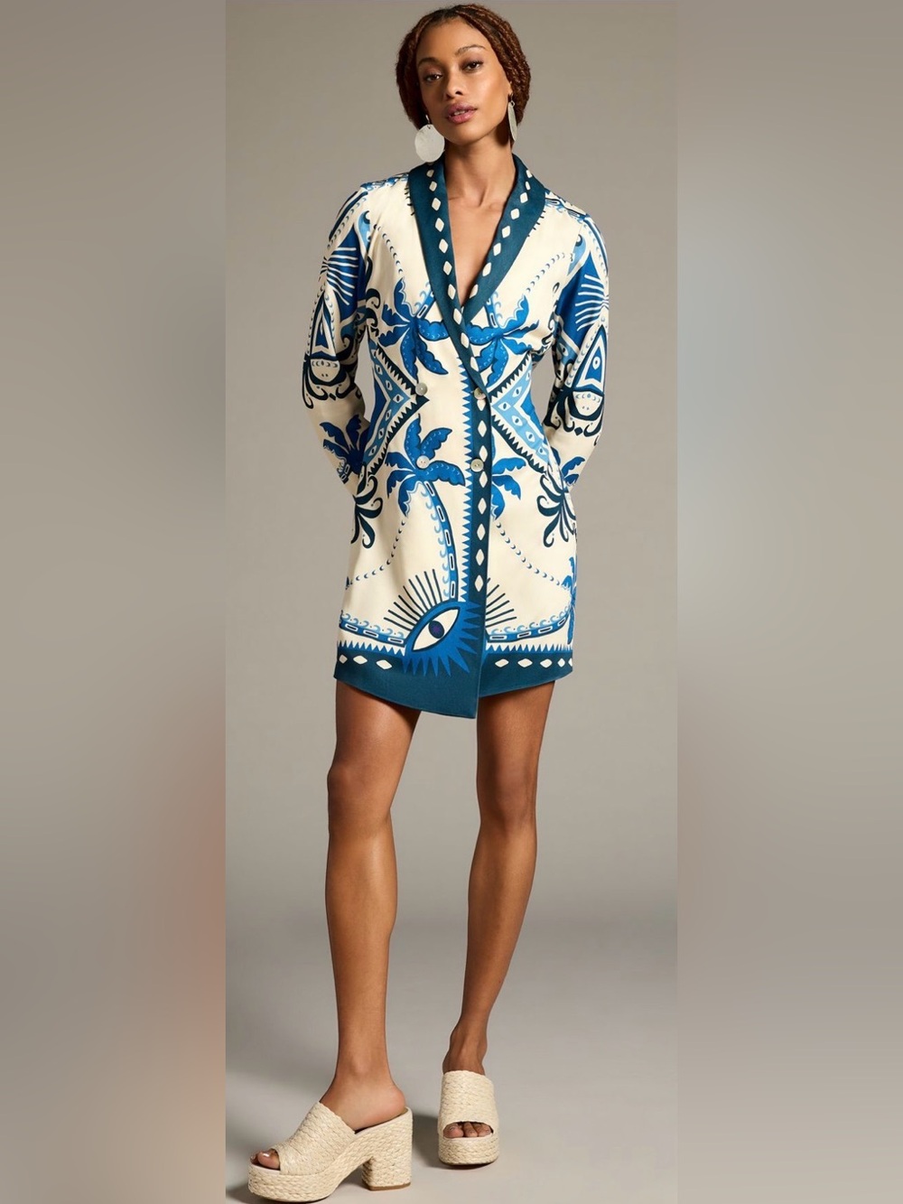 Farm Rio long sleeve blazer dress